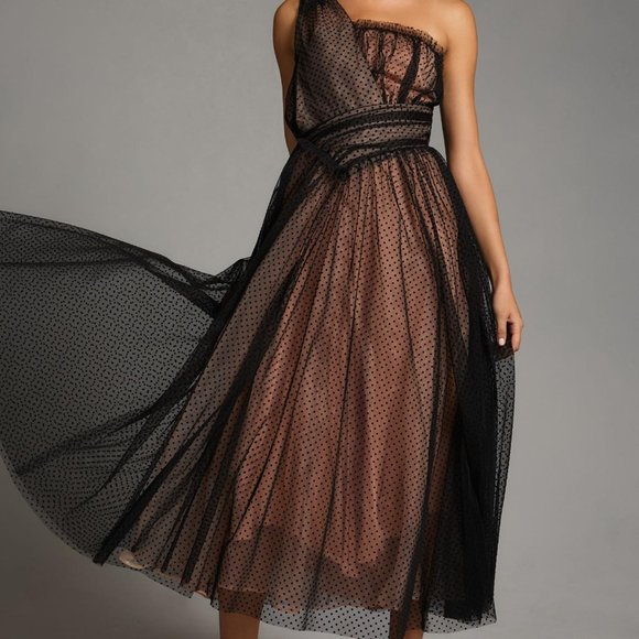 Brand New Gorgeous By Anthropologie Tulle Dot Maxi Dress - Picture 7 of 14